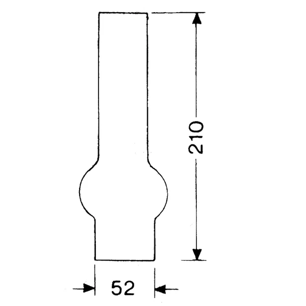 DHR, Lampeglass 15''' x 210mm, Ø 52,0 mm