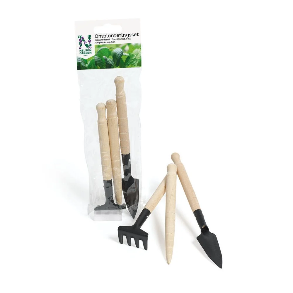 Omplantingssett – minispade, minirive og priklepinne