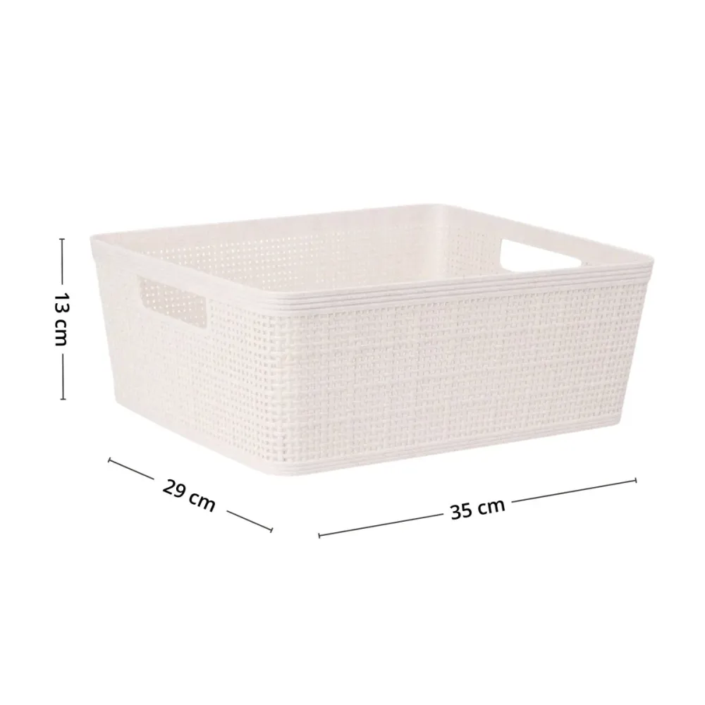 Oppbevaringskurv sandfarget 35 x 29 x 13 cm