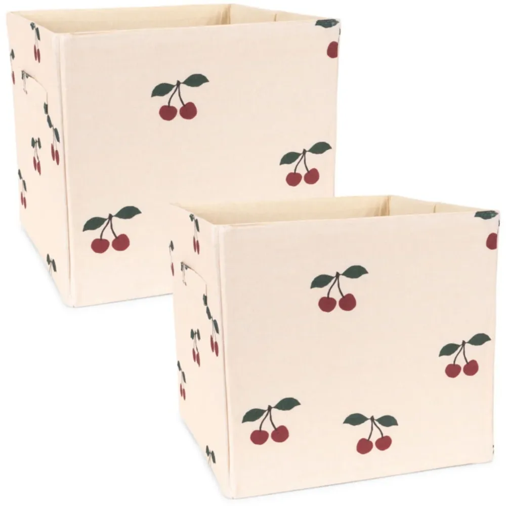 Konges Sløjd Cherry Stoff Oppbevaring Baskets 2 Pcs