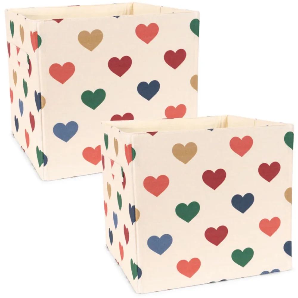 Konges Sløjd Coeur Coloré Stoff Oppbevaring Baskets 2 Pcs