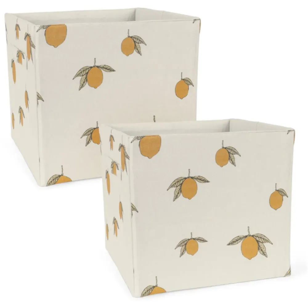 Konges Sløjd Lemon Stoff Oppbevaring Baskets 2 Pcs