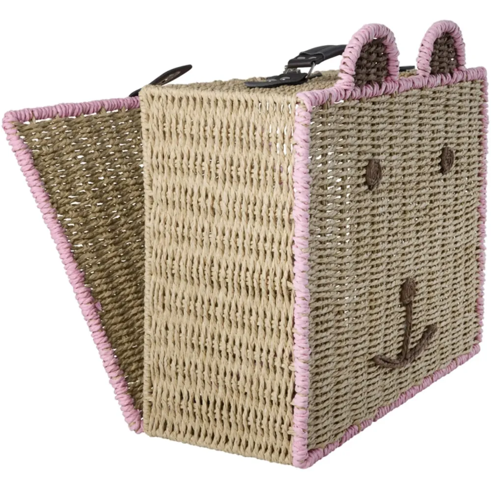 Rice Paper Rope Koffert Bjørn Shape Med Pink Details