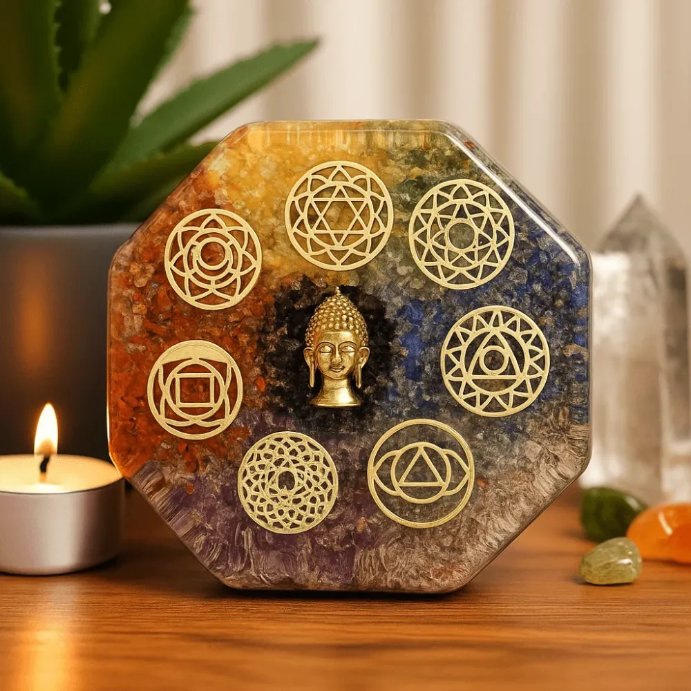 Orgonitt kuppel papirvekt, Buddha chakra