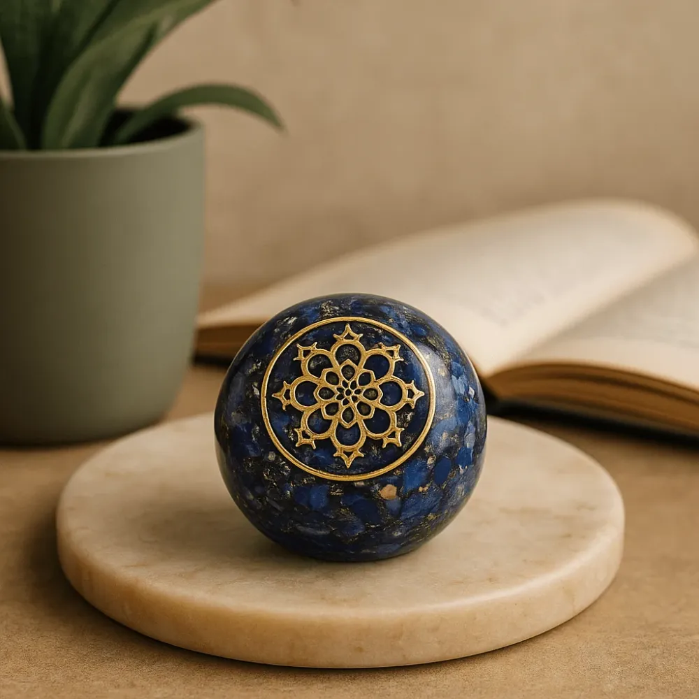 Orgonitt kuppel papirvekt Lapis Lazuli