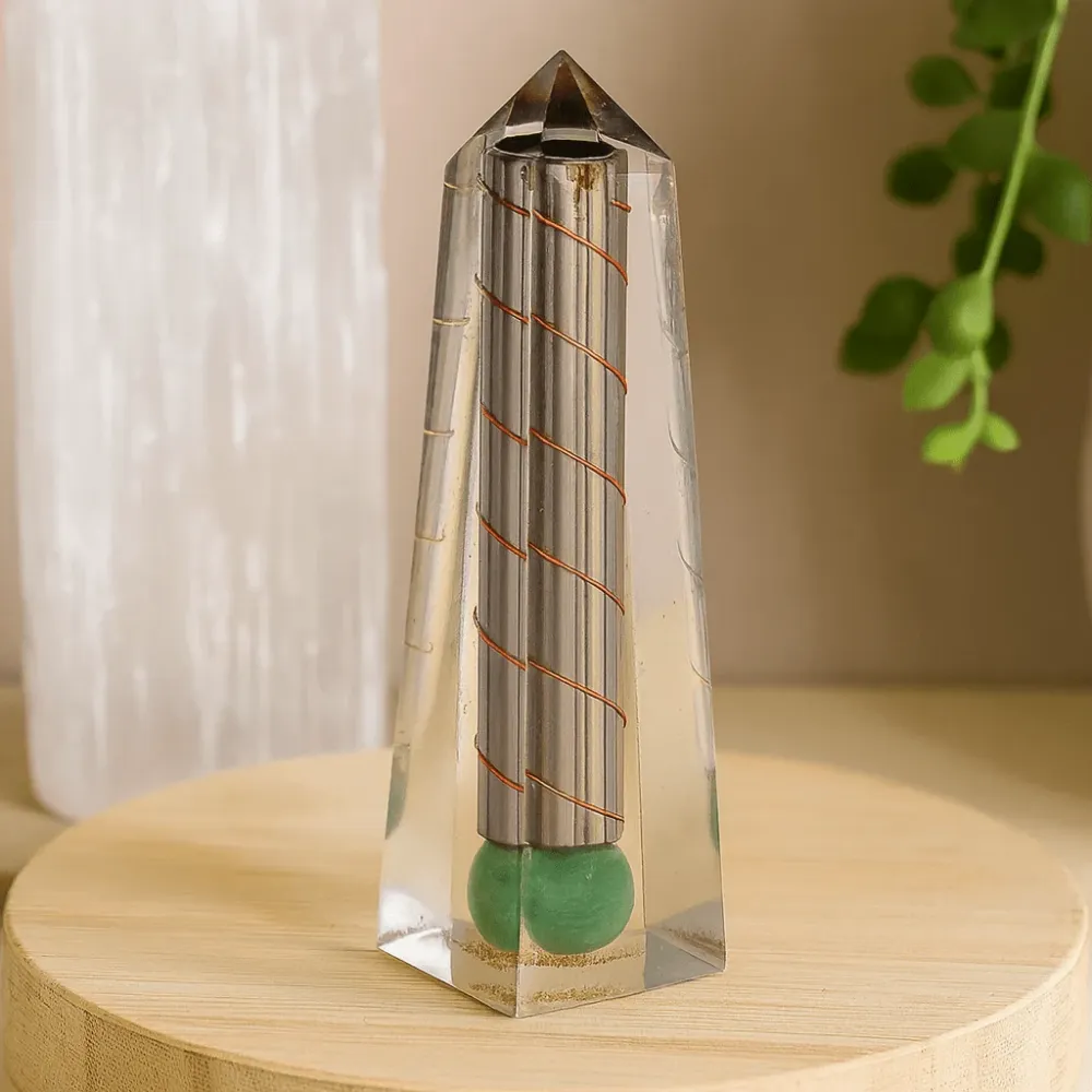 Orgonitt Obelisk Grønn Aventurin 110x30 mm