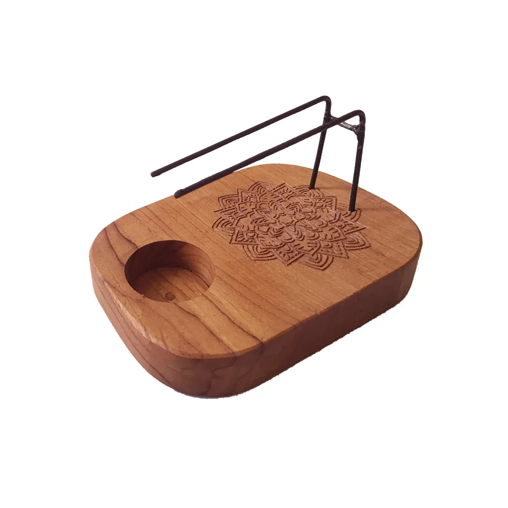 Palo Santo-holder, teaktre mandaladesign