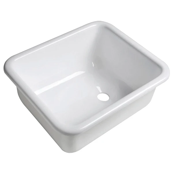 Rektangulær vask i hvit pleksiglass, 330 x 280 x 140 mm
