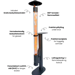 Flamesa® Lumina – Design pelletovn utendørs bruk med bord