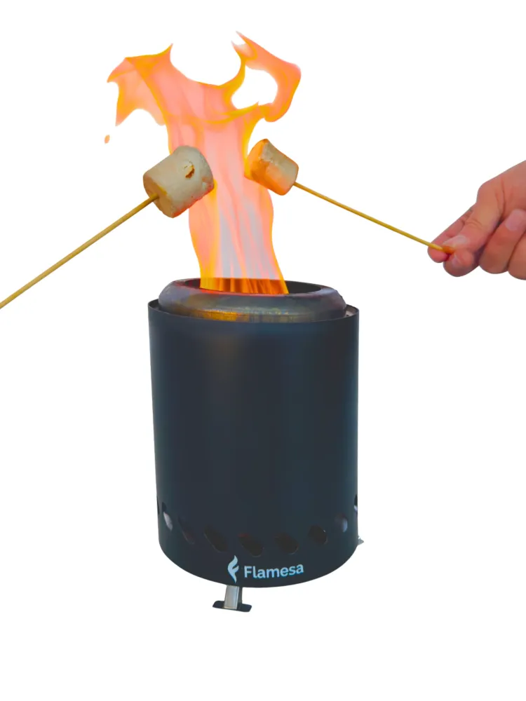 Flamesa® Vulcan – Svart bordmodell pellet ildkurv utendørs bruk