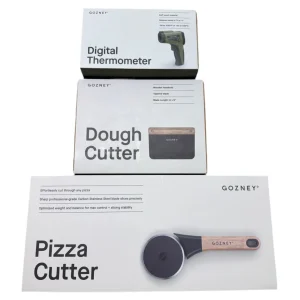 Premium pizzautstyr fra Gozney – pizzakutter, deigkutter og digitalt termometer