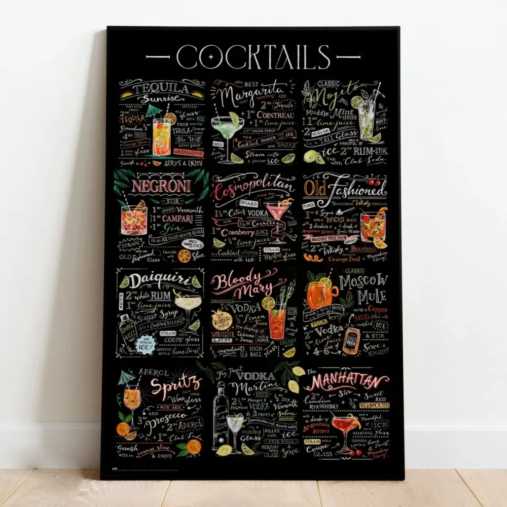 Cocktail Drinker Oppskrifter Plakat