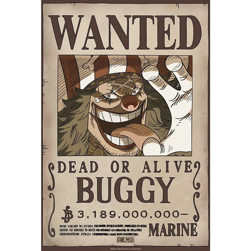 One Piece Plakat 52 x 38 cm Wanted Buggy Wano