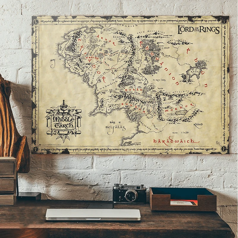Ringenes Herre Plakat Middle Earth Map 66 x 46 cm