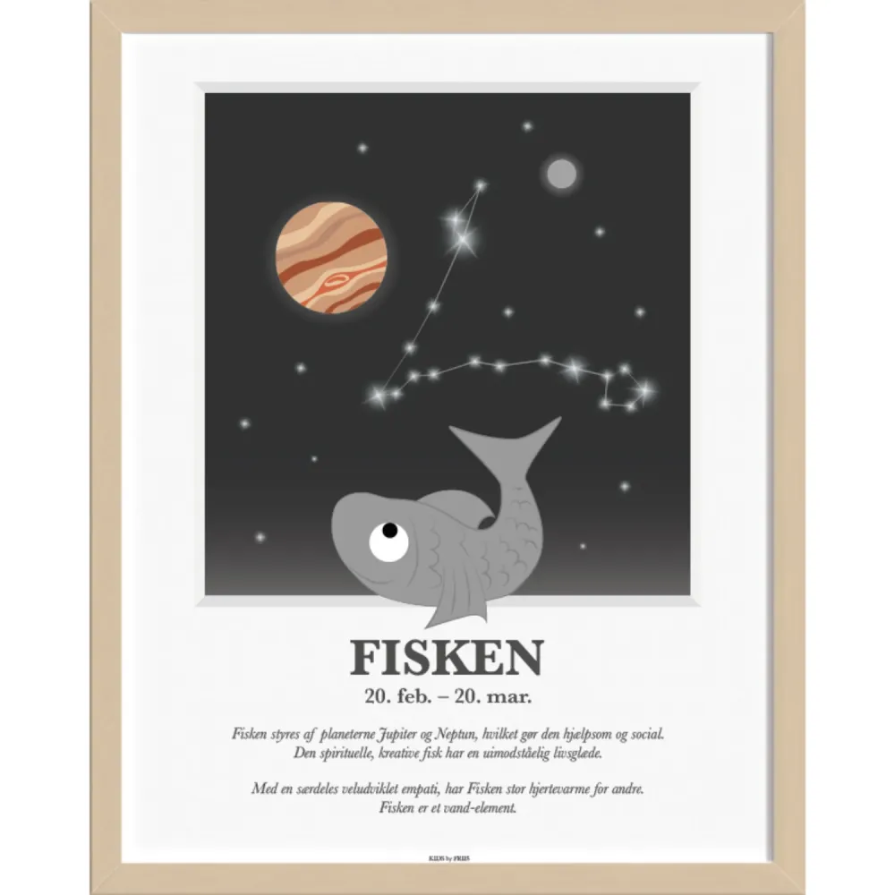 Kids Friis A3 Plakat M. Stjernetegn, Fisken