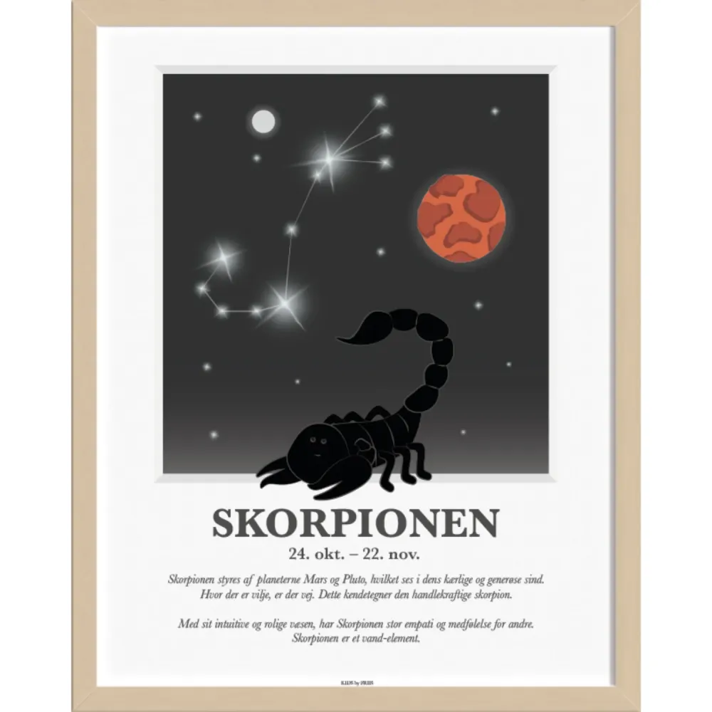 Kids Friis A3 Plakat M. Stjernetegn, Skorpionen