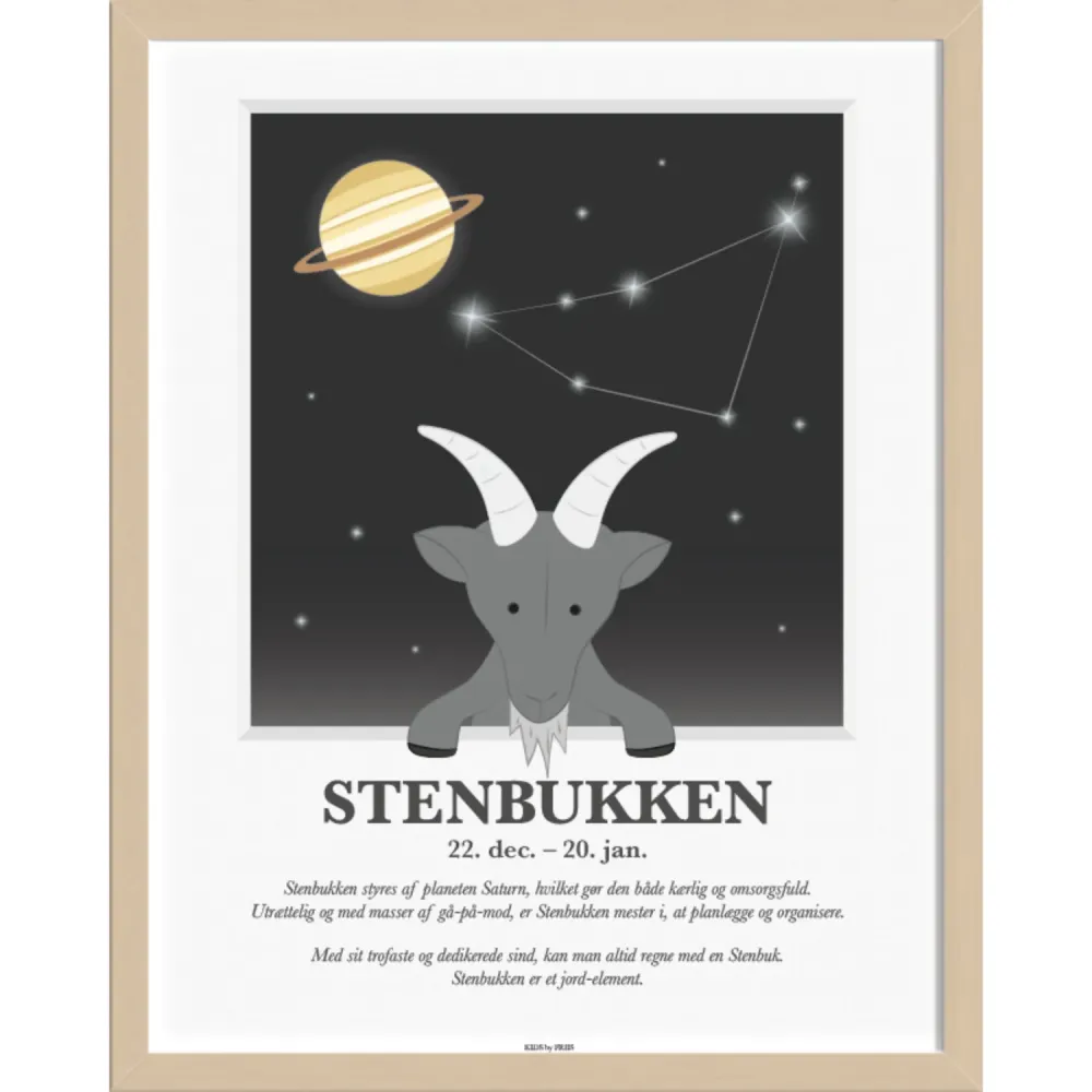 Kids Friis A3 Plakat M. Stjernetegn, Stenbukken