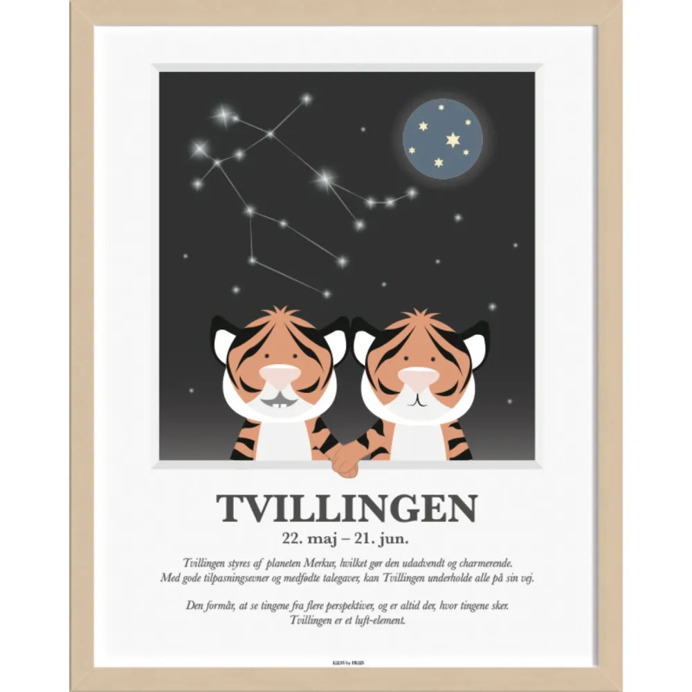 Kids Friis A3 Plakat M. Stjernetegn, Tvillingen