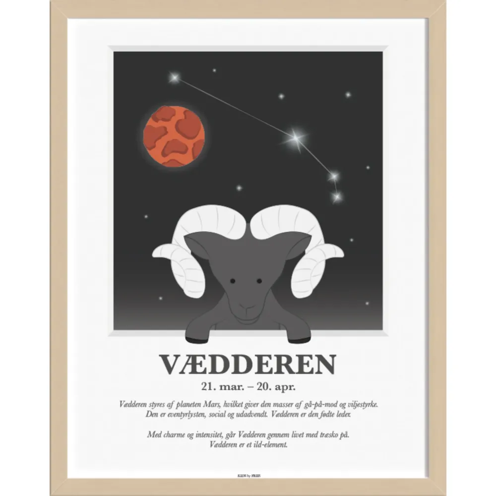 Kids Friis A3 Plakat M. Stjernetegn, Vædderen