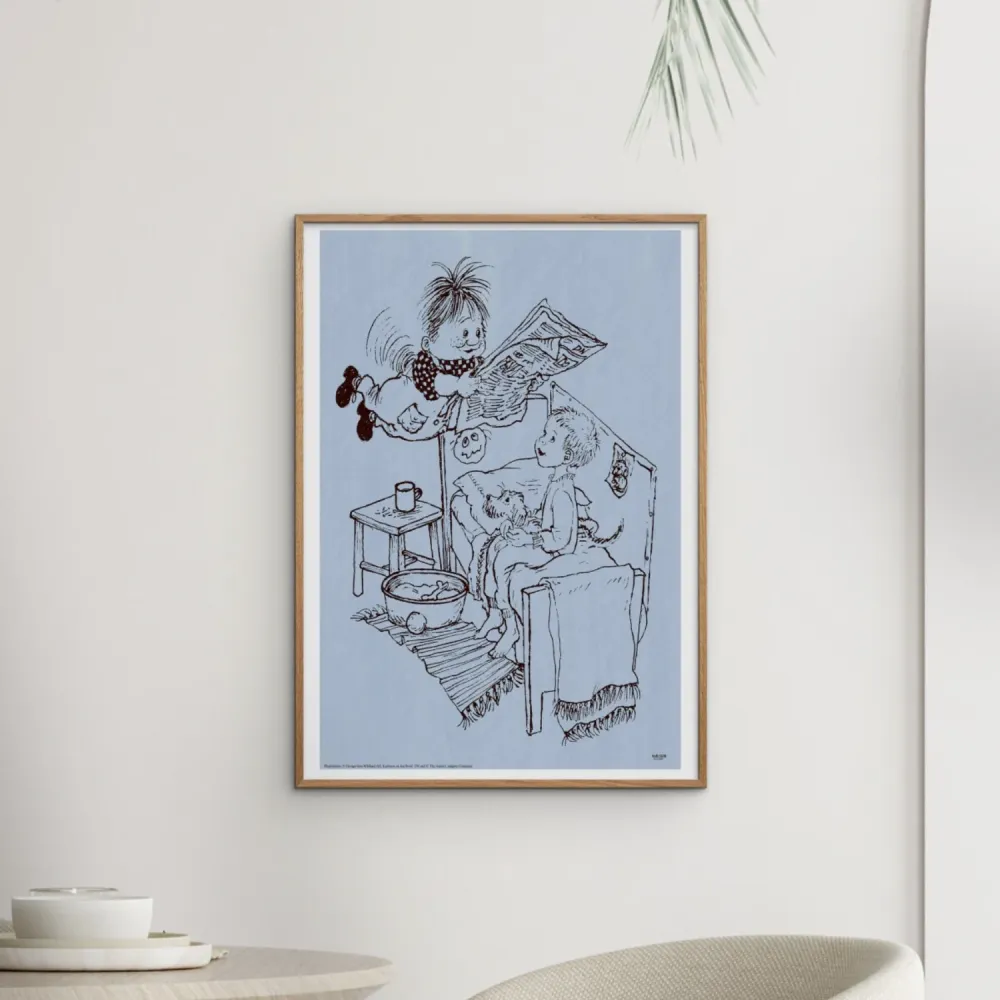 Poster & Frame Astrid Lindgren - Newspaper - Karlsson On Roof