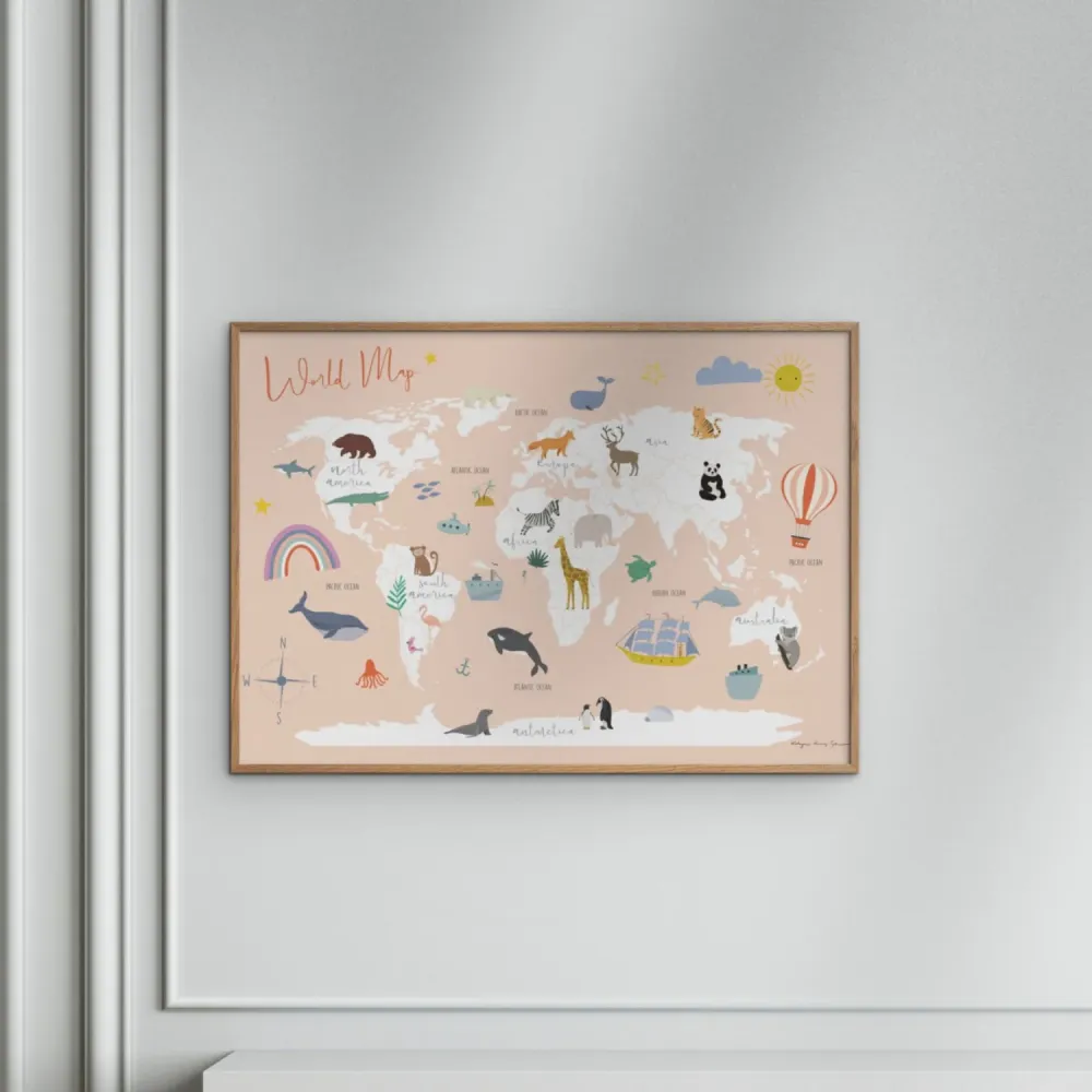 Poster & Frame Wild Apple - Explore World Map