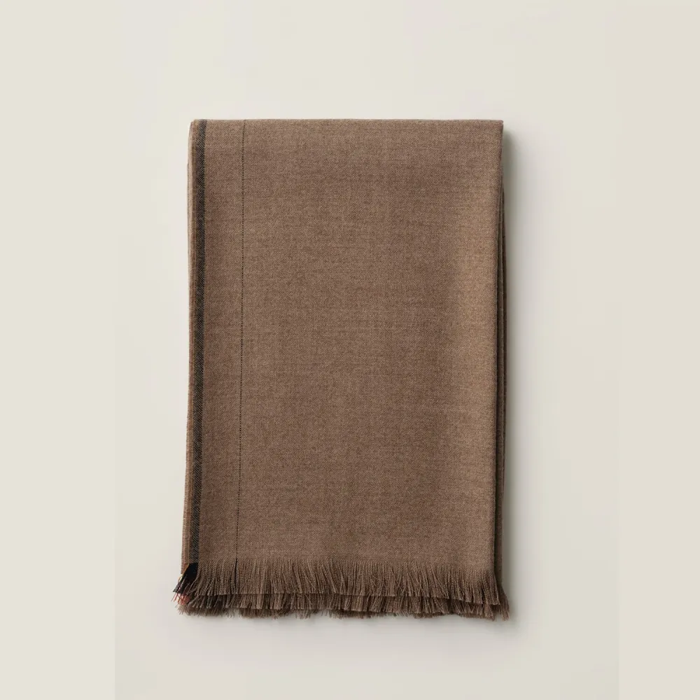 Alpakkapledd Écru Brown