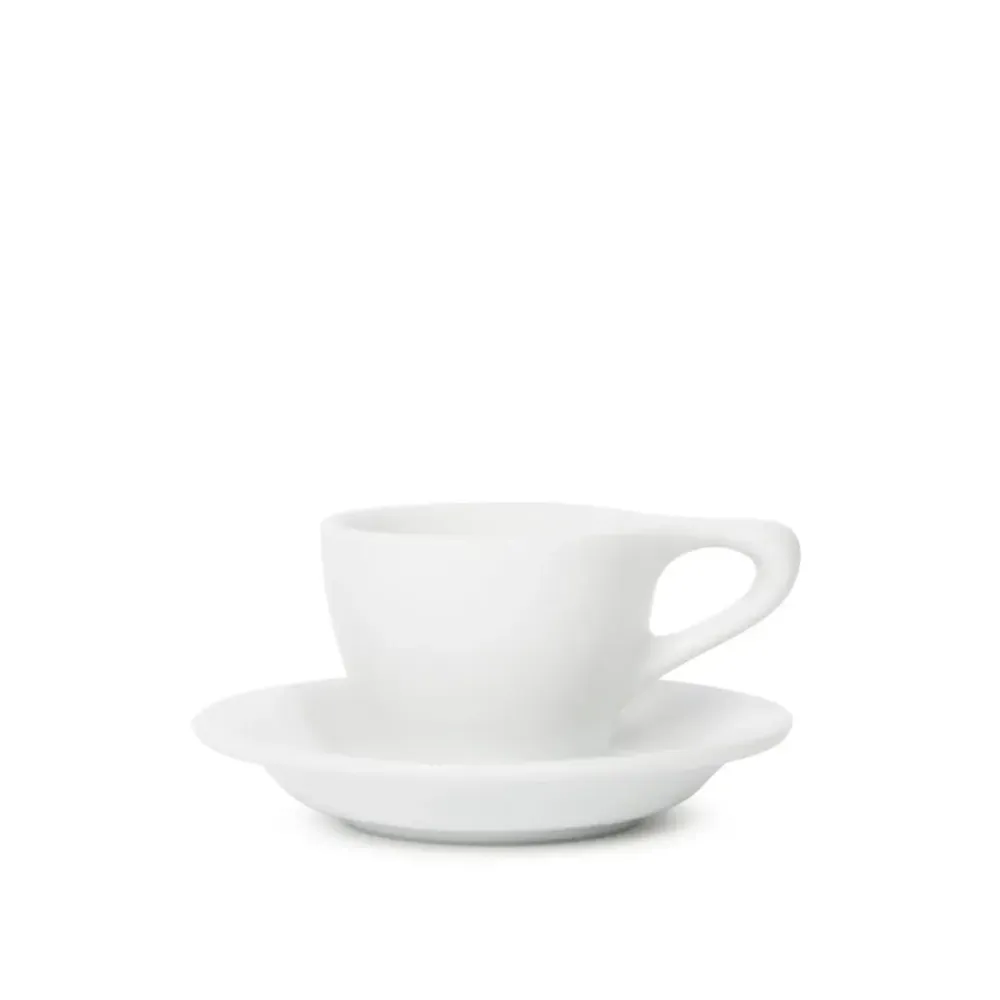 Lino Espresso-kopp 90ml med skål - Hvit