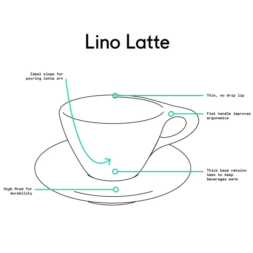 Lino Lite Latte-kopp 240ml med skål - Svart