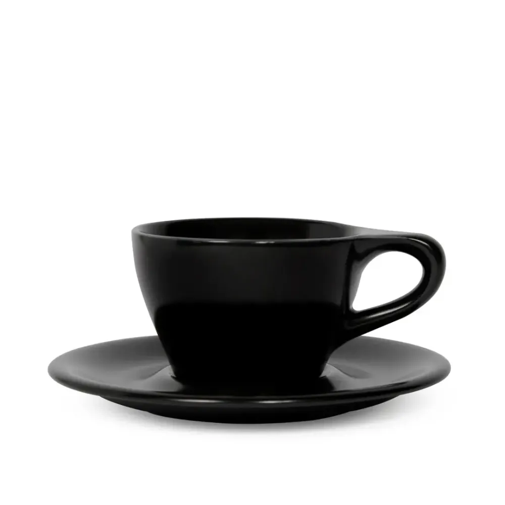 Lino Stor Cappuccino Kopp 180ml med fat - Svart