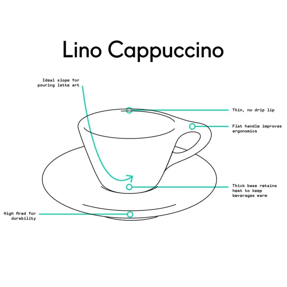 Lino Stor Cappuccino Kopp 180ml med fat - Svart