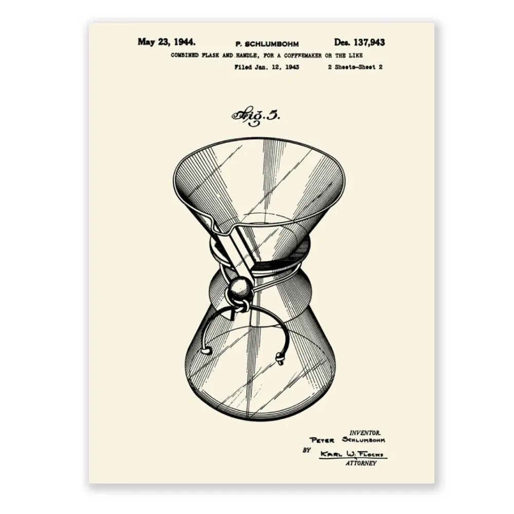 Chemex plakat patenttegning, 1943 Sheet 1