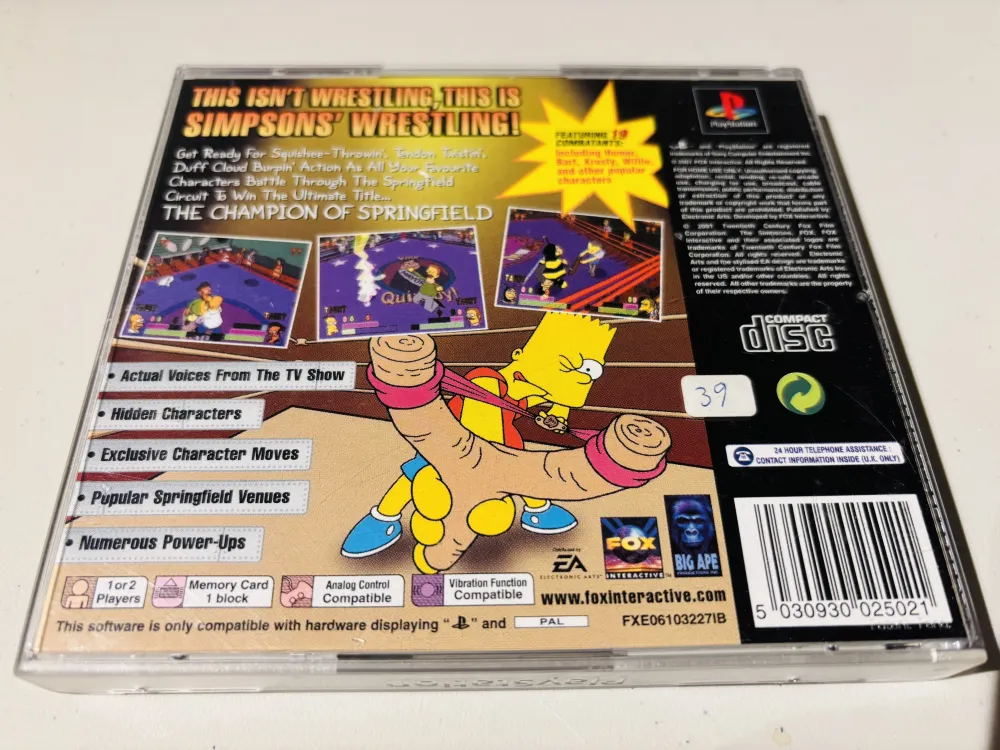 Simpsons Wrestling. PS1.
