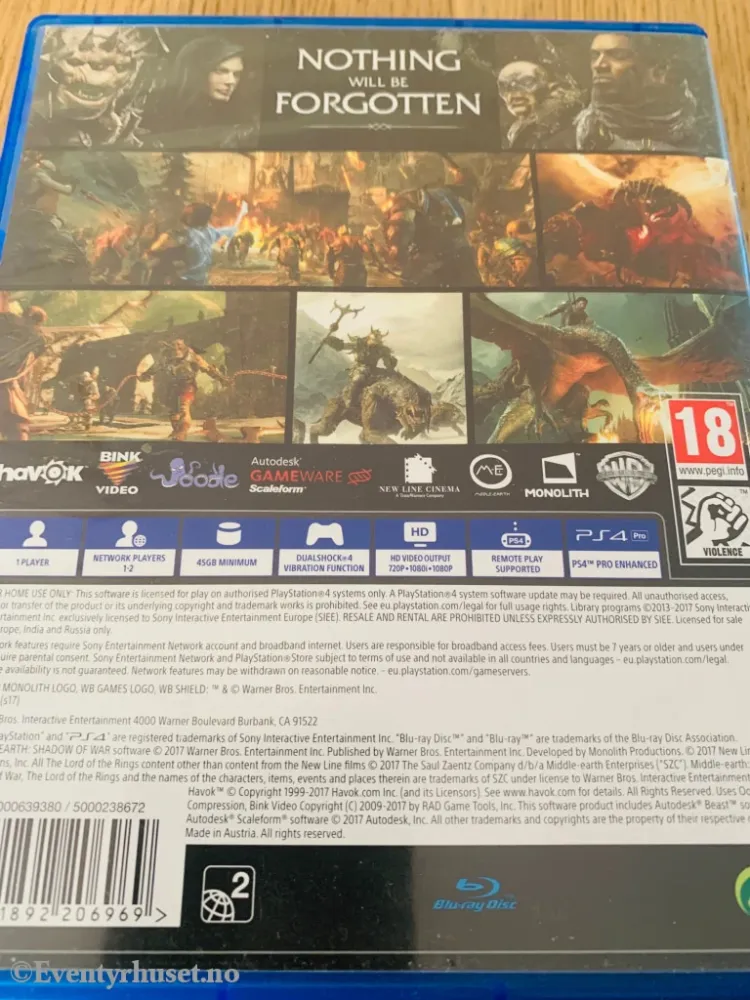 Middle-earth: Shadow War. PS4.