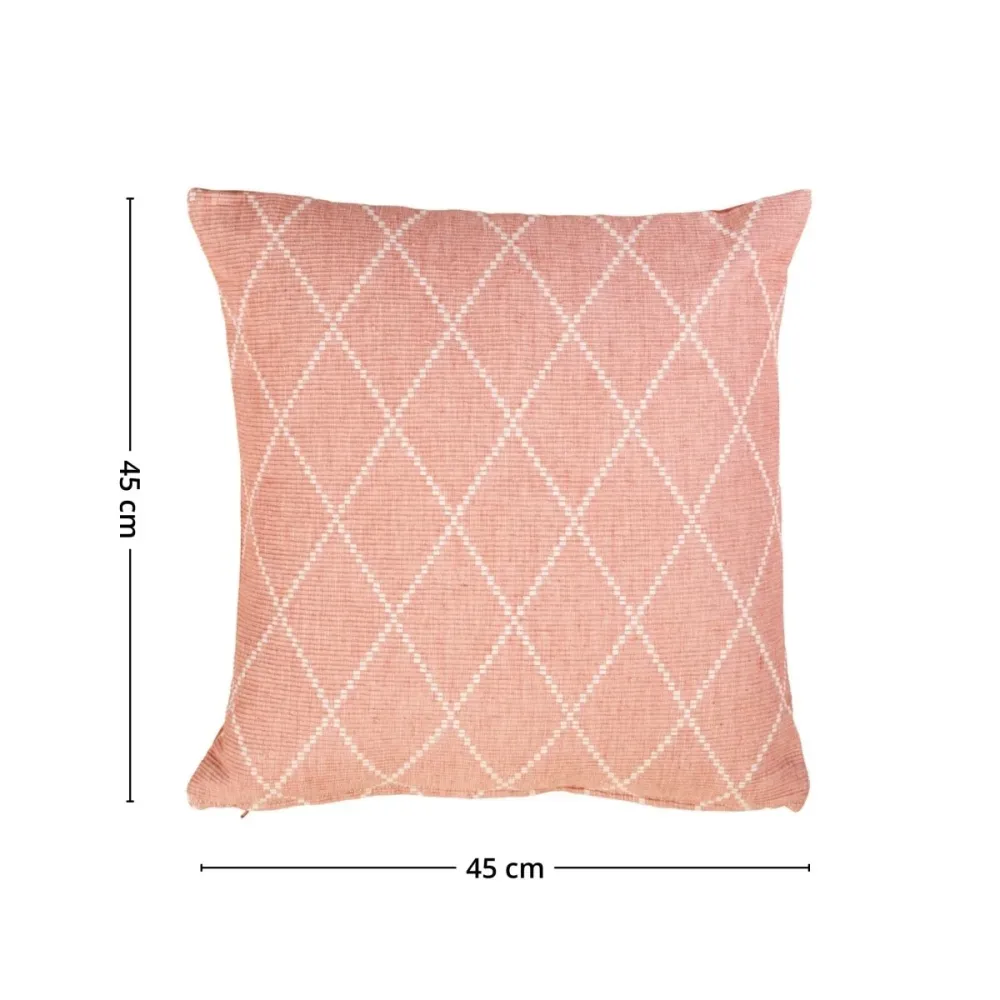 Putetrekk jaquard bomull rosa 45 x 45 cm
