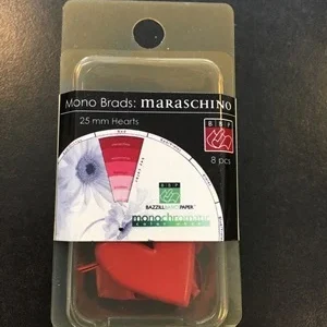 Bazzill - Brads - Heart - 25mm - Maraschino