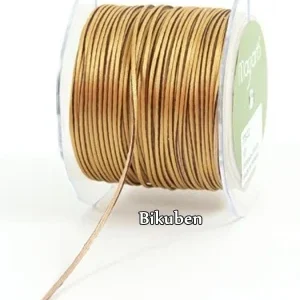 May Arts - Satin String Stripes Ribbon - Brown and Gold METERSVIS
