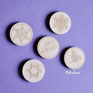Wycinanka - Plywood - Buttons Bagdes - Let it Snow Set
