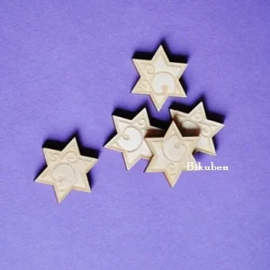 Wycinanka - Plywood - Buttons Bagdes - Stars 1