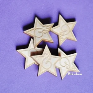 Wycinanka - Plywood - Buttons Bagdes - Stars 2