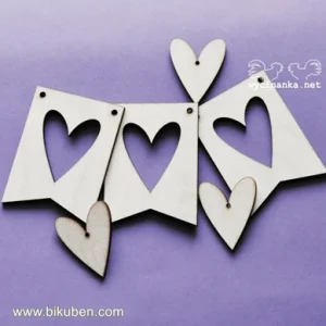 Wycinanka - Plywood - Valentine's Day - Heart Banners