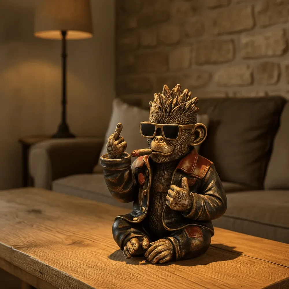 Rockeape figur antikkgull