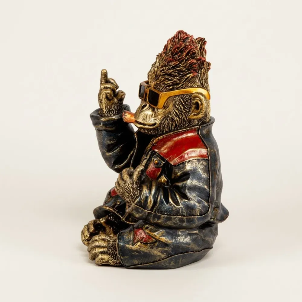 Rockeape figur antikkgull