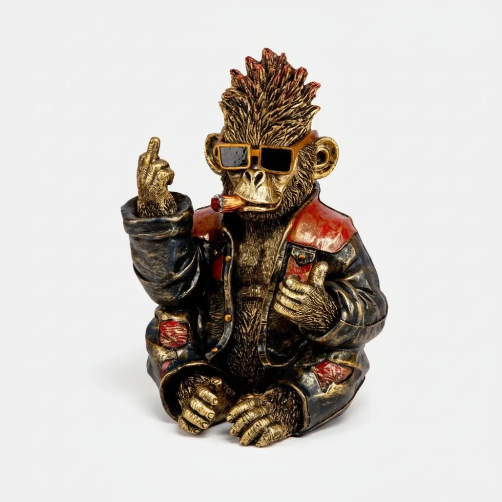 Rockeape figur antikkgull