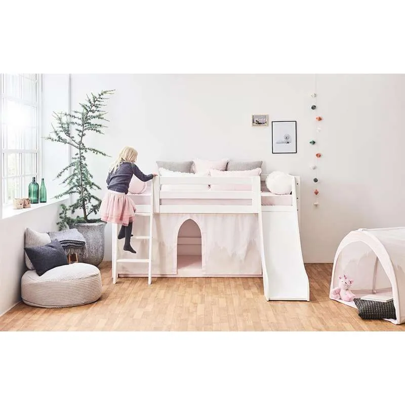 Hoppekids Pølsepute m. Volanger - WINTER WONDERLAND - Hvit
