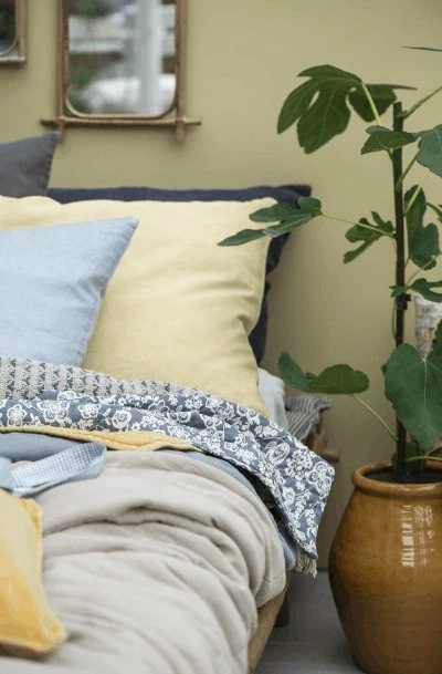 Quilt blå m/blomster
