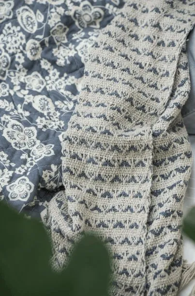 Quilt blå m/blomster