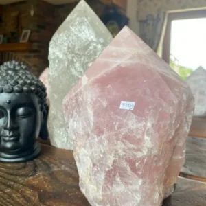 HUGE Extra Large Tall Premium Rose Quartz Pink Crystal Quartz Point 5 - 6Kg, 20 - 25cm