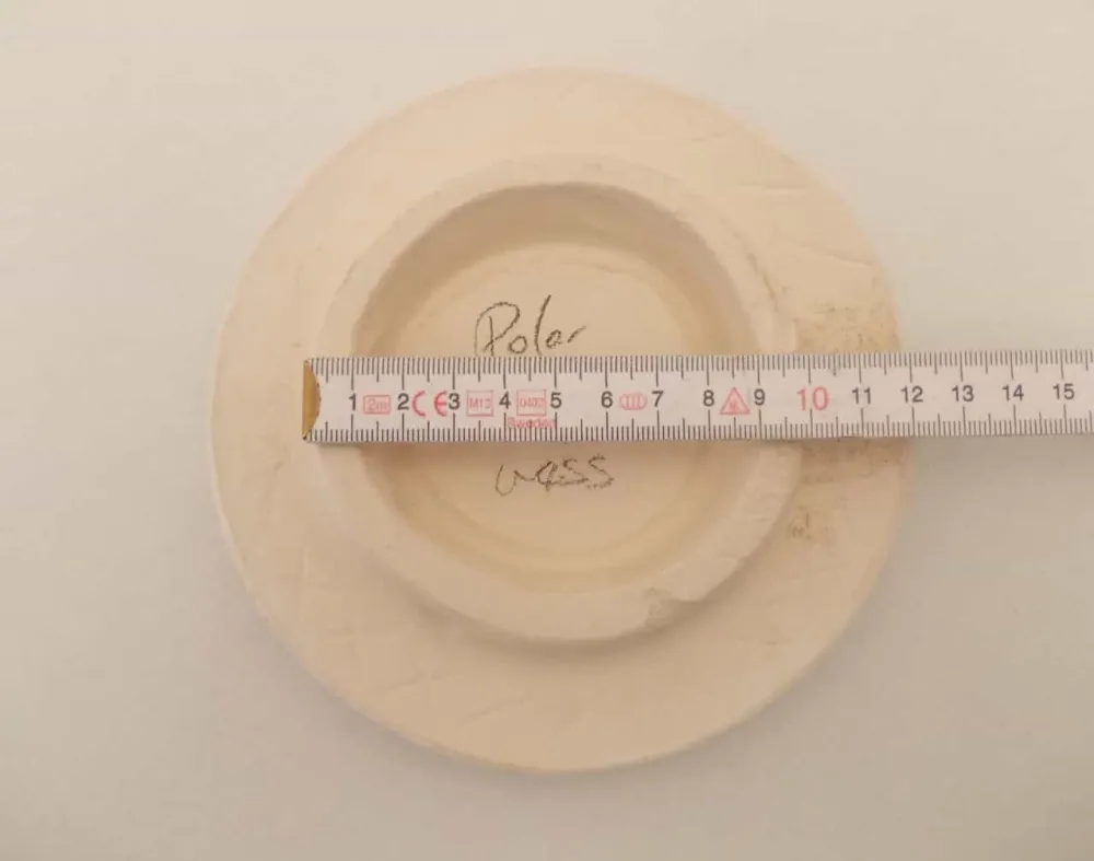 Rengjøring av fliser polar hvit, gips lokk flislagt komfyr, rundt 15 cm
