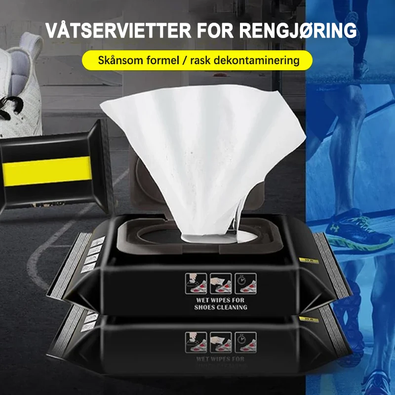 Våtservietter rengjøring av sko