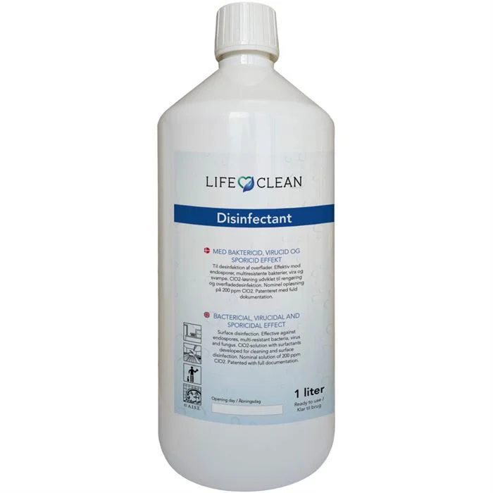 Overflatedesinfeksjon LifeClean 1 l – effektiv mot bakterier, virus og sopp